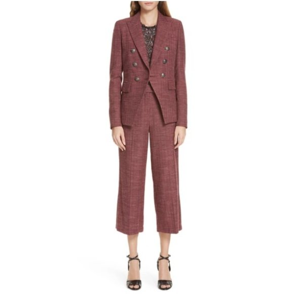 VERONICA BEARD Miller Wool Blend Dickey Jacket In Currant - Size 2 - Picture 1 of 10